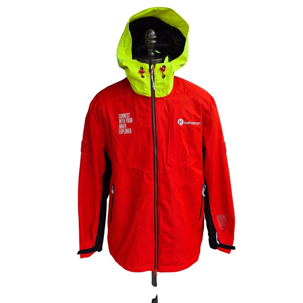 Hurtigruten Expedition Jacket Mens Red Arctic Antarctic Explorer Hood Shell Xxl